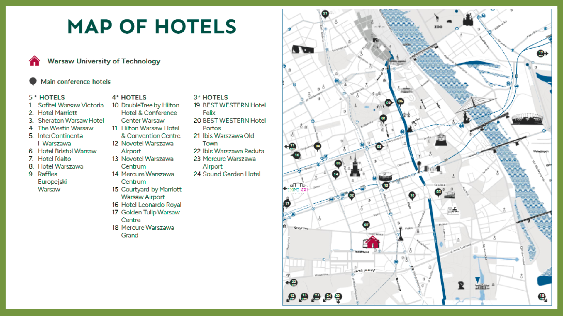 Map of hotels